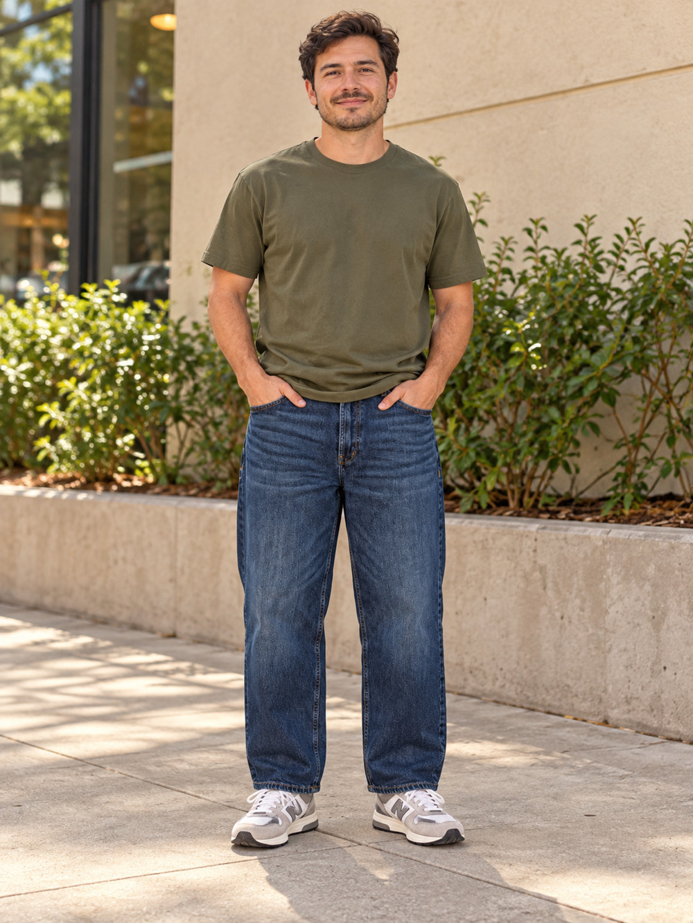 Old Navy Men’s Loose Built-In Flex Jeans 36x30 Dark Blue Wash